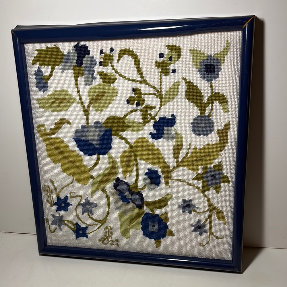 Floral Framed Needlepoint Wall Art - Picture 4 of 7